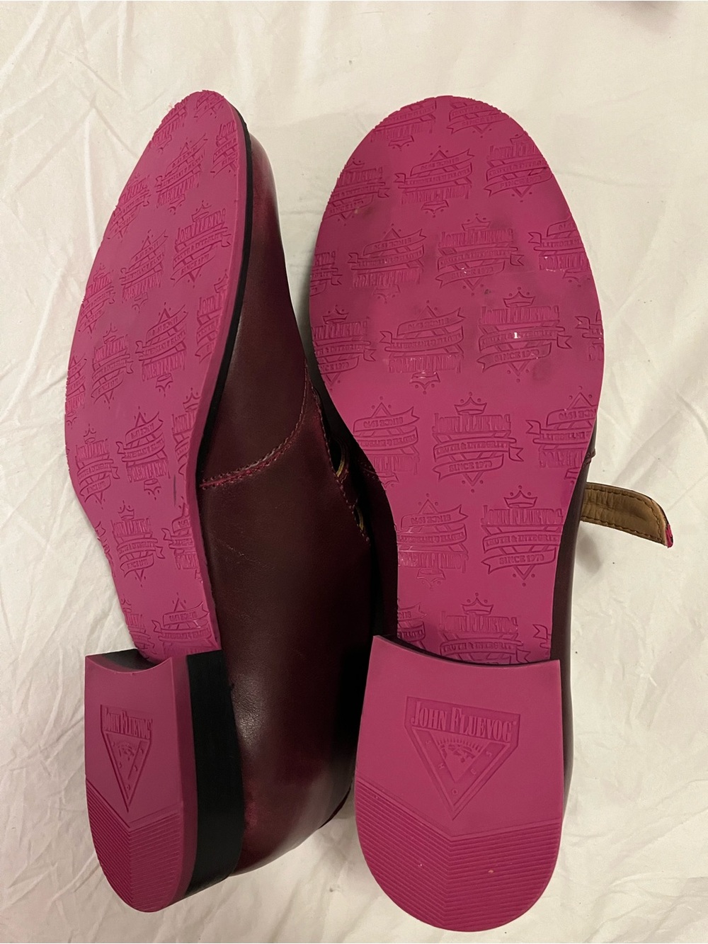 NEW Fleuvog Double Strap Leather Shoes in Burgundy - Picture 4 of 4